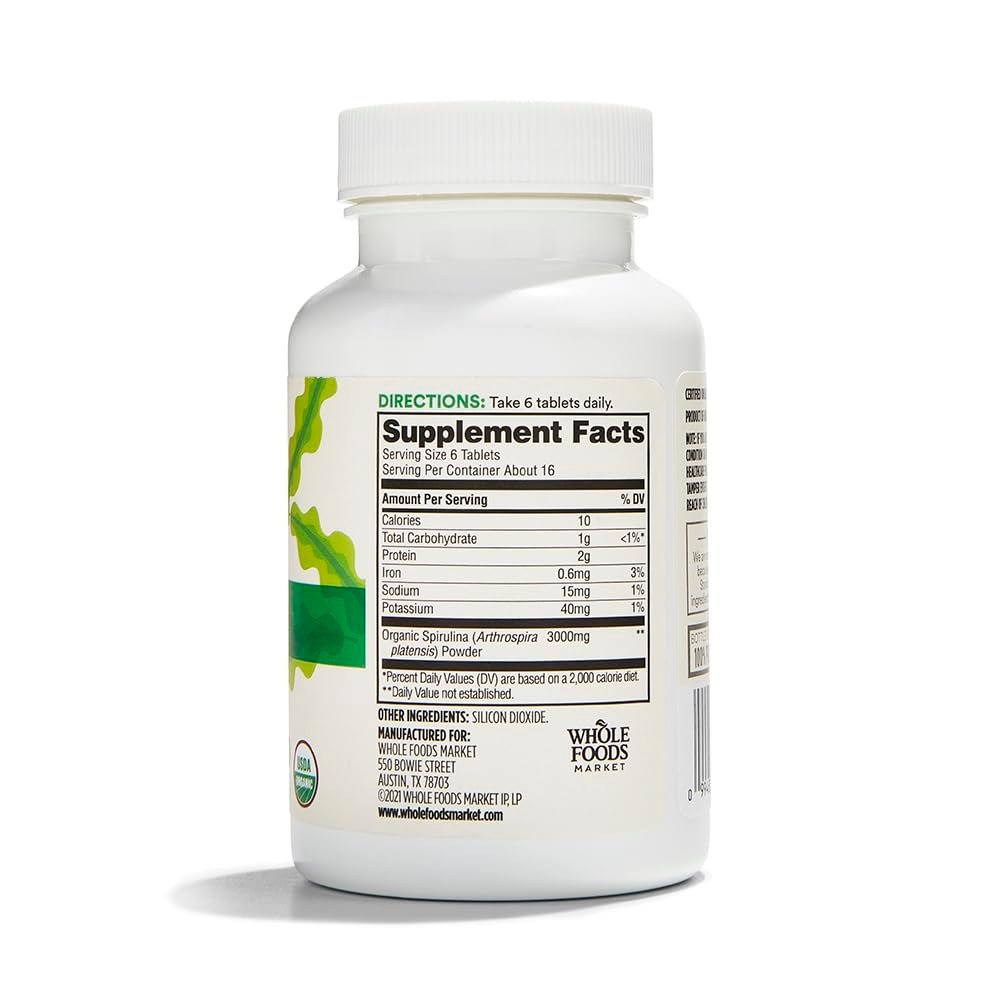365 by Whole Foods Market, Spirulina 500mg, 100 ct - görsel 3