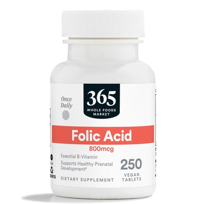 365 by Whole Foods Market, Folic Acid 800mcg, Vegan, 250 Tablets
