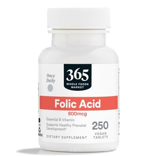 365 by Whole Foods Market, Folic Acid 800mcg, Vegan, 250 Tablets - görsel 2