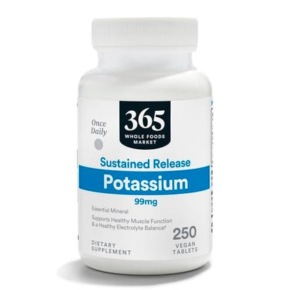 365 by Whole Foods Market, Sustained Release Potassium 99mg, Vegan, 250 Tablets