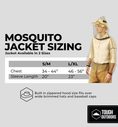 Mosquito Jacket - Bug Jacket with Hood for Men and Women - Mosquito Net for Gardening & Outdoor Protection from Bugs, Flies, Gnats, No-See-Ums & Midges