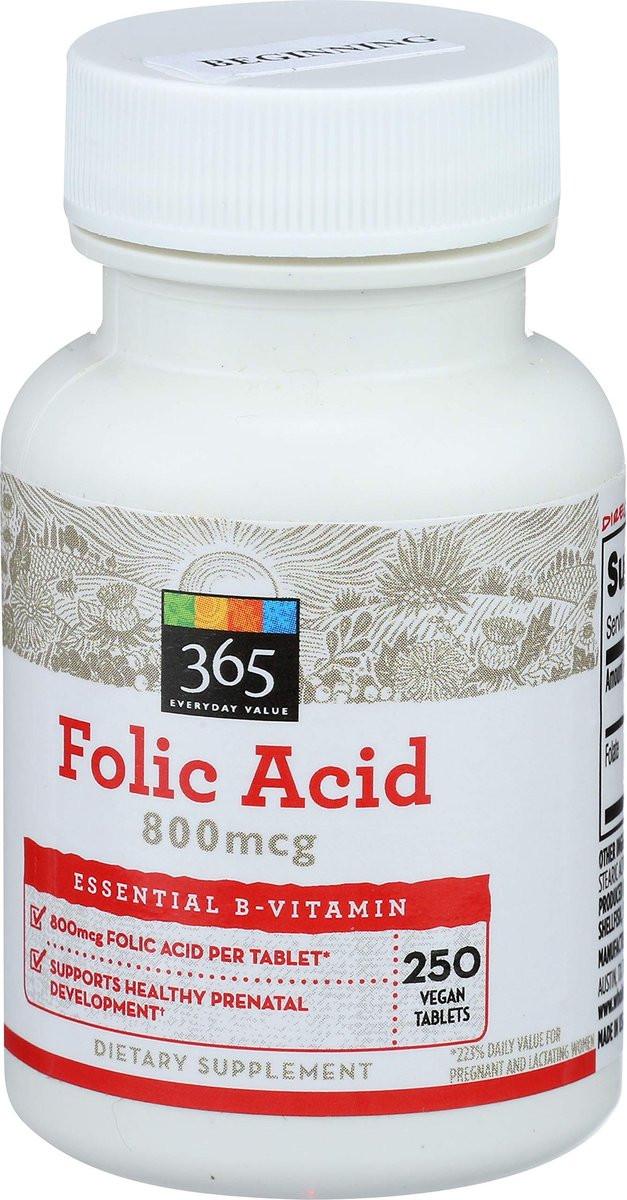 365 by Whole Foods Market, Folic Acid 800mcg, 250 ct - görsel 3