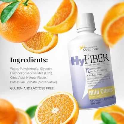 Medtrition HyFiber Daily Liquid Fiber for Regularity and Soft Stools, 12 Grams Soluble Fiber, 32 fl oz 1 Bottle