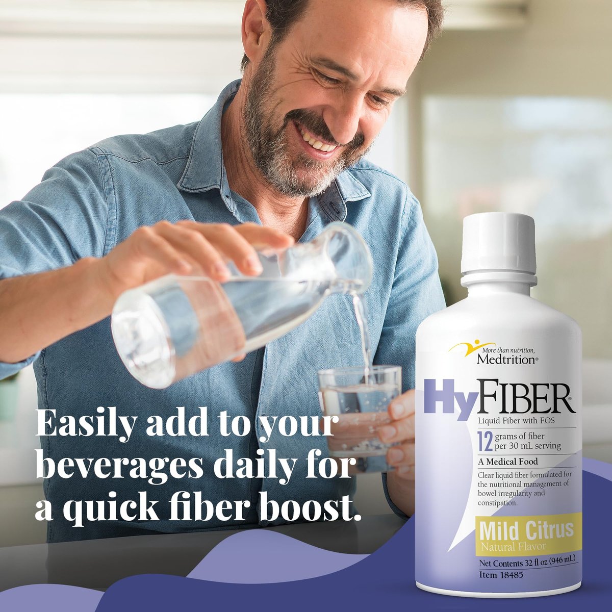 Medtrition HyFiber Daily Liquid Fiber for Regularity and Soft Stools, 12 Grams Soluble Fiber, 32 fl oz 1 Bottle - görsel 11