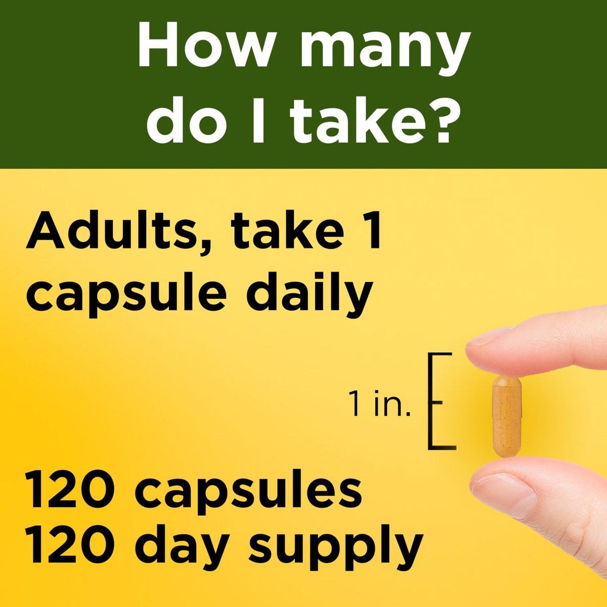 Nature Made Turmeric Curcumin 500 mg, Turmeric Curcumin Supplement for Antioxidant Support, Herbal Supplements, 120 Capsules, 120 Day Supply - görsel 2