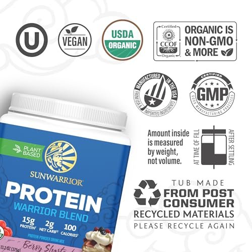 Sunwarrior Warrior Blend Plant Based Raw – Size: 13.2 ounces (375 grams) per pack – Image 6