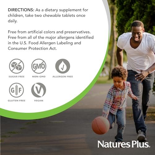 NaturesPlus Animal Parade MagKidz, Natural Cherry Flavor - 90 Animal-Shaped, Chewable Tablets - Pack of 2 - Bone & Muscle Health Support - Non-GMO, Vegan, Gluten Free, Sugar Free - 90 Total Servings - görsel 4