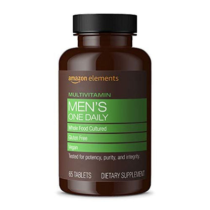 Men's One Daily Multivitamin, 62% Whole Food Cultured, Vegan, 21 Vitamins and Minerals, 65 Tablets, 2 Month Supply
