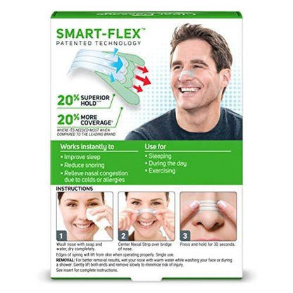 Clear Passage Nasal Strips, Clear Extra Strength, 50 Count | Works Instantly to Improve Sleep, Reduce Snoring, & Relieve Nasal Congestion Due to Colds & Allergies