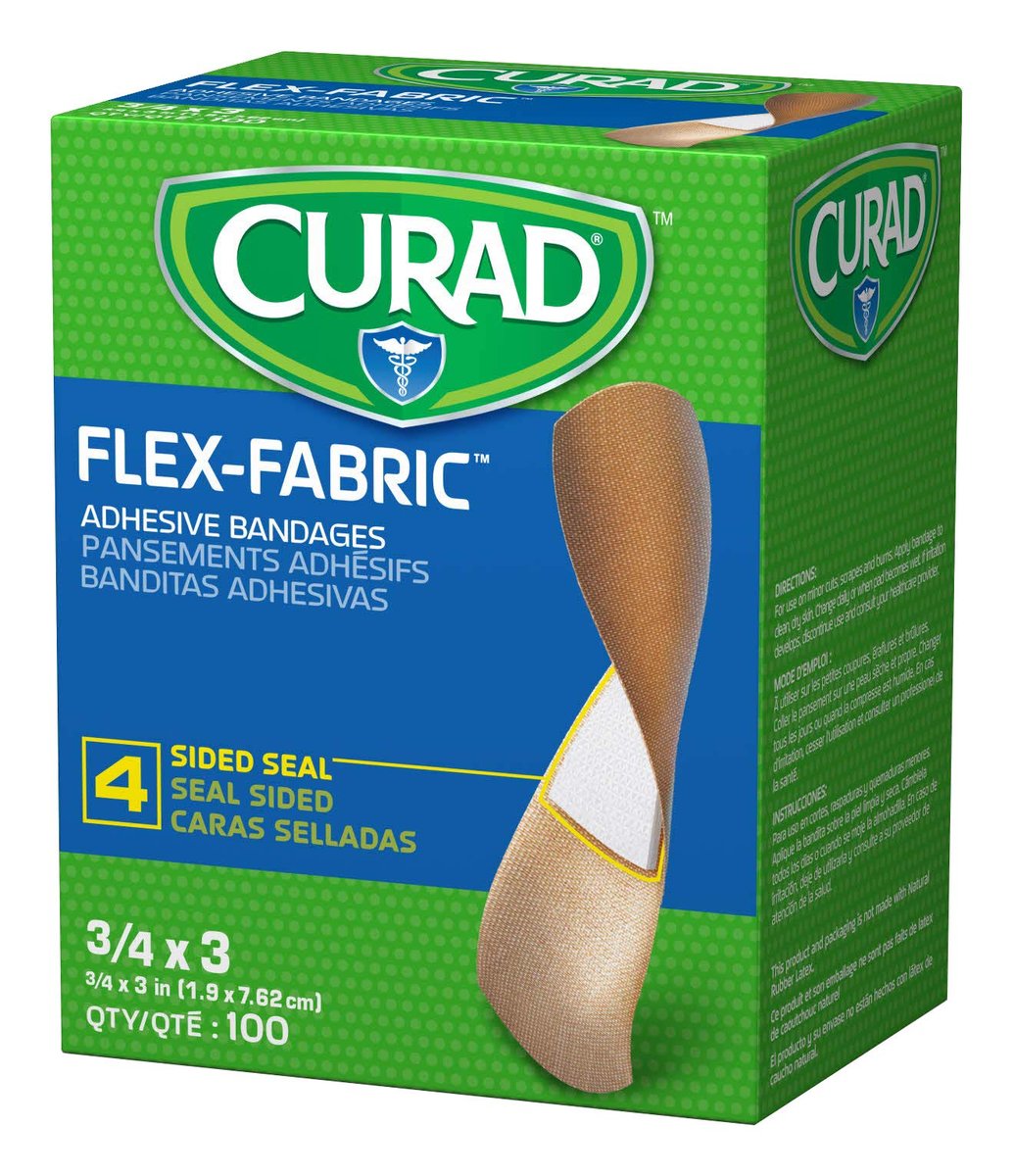 CURAD Flex Fabric Adhesive Bandages, 3/4" x 3", Tan, 100 Count - görsel 5