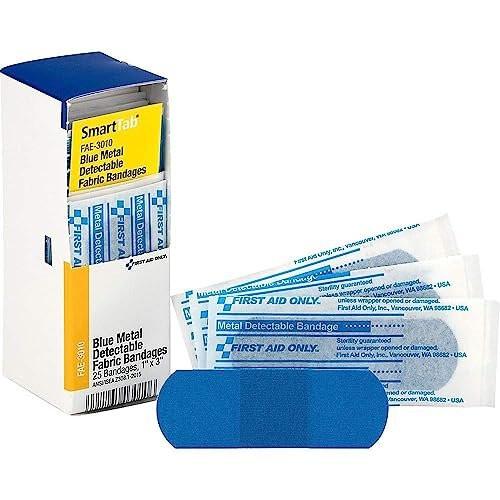 First Aid Only FAE-3010 SmartCompliance Refill Blue Metal Detectable Bandages, 1 x 3 Inch, 25 Count - görsel 11