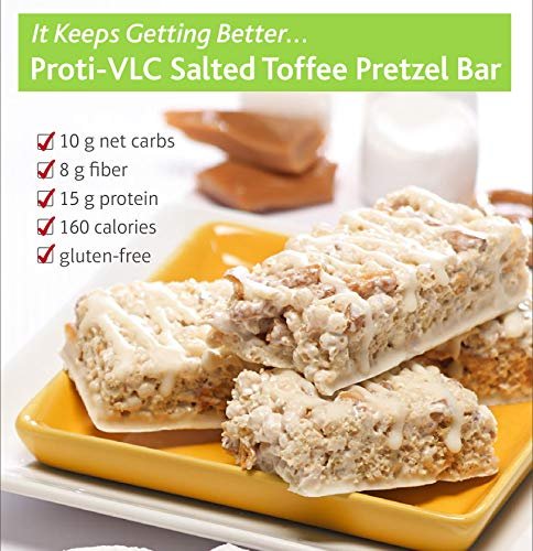 Proti-Thin Salted Toffee Pretzel Protein Bars, 15g Protein, Low Calorie, Very Low Carb (VLC), Low Fat, High Fiber Snack Bar, KETO Diet Friendly, Ideal Protein Compatible, No Gluten Ingredients, 7/Box - görsel 9