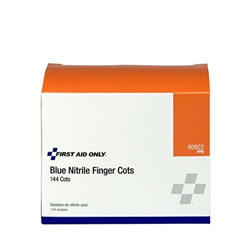 First Aid Only 90922 Blue Nitrile Finger Cots, Disposable Rubber Finger Protectors for Offices, Kitchens, Home, and More, 144 Pack - görsel 5