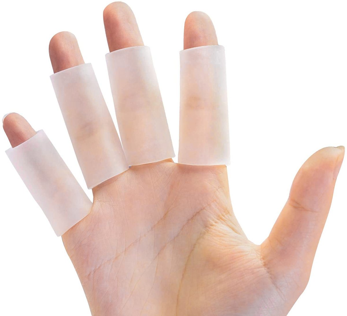 Sumifun Finger Sleeves, 8PCS Gel Thumb Finger Tubes for Arthritis, Trigger Finger Pain, Silicone Fingers Protector for Golf, Basketball, Golf, Rugby, Cracked Finger - görsel 1
