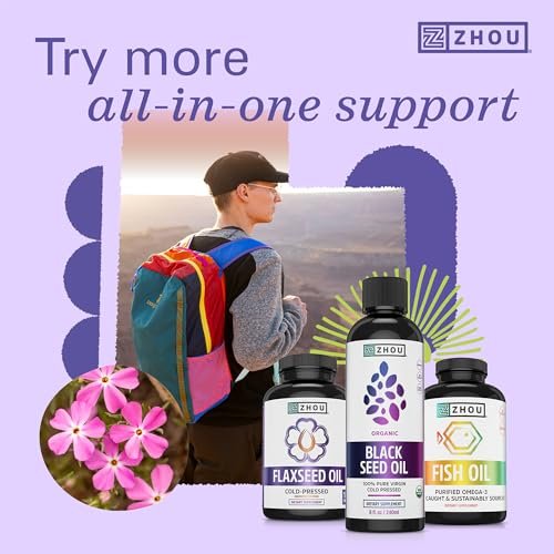 Zhou Organic Black Seed Oil - Black Cumin Seed Oil Cold Pressed, Nigella Sativa, Pure Unrefined Blackseed Liquid, Premium Supplement for Health with Thymoquinone, Omega 3 6 9 - 8 Fl Oz (Pack of 1) - görsel 7