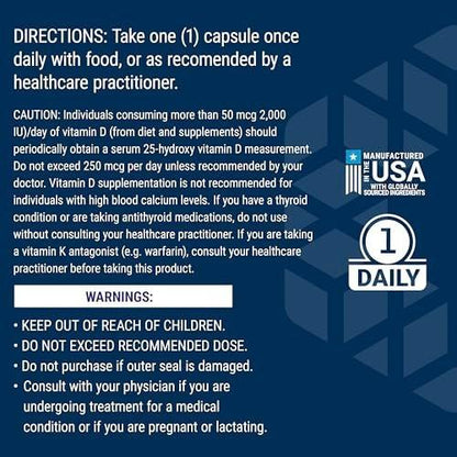 Life Extension Vitamins D and K with Sea-Iodine, Vitamin D3, Vitamin K1 and K2, Iodine, Supports Immune, Bone, arterial and Thyroid Health, Non-GMO, Gluten-Free, 60 Capsules