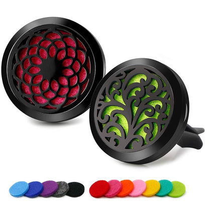 RoyAroma Car Air Freshener Vent Clip - 2PCS 30mm Black Car Essential Oil Diffuser Vent Clips for Home Office Room with 12 Felt Pads Mother's Day, Birthday Gift for Women & Men