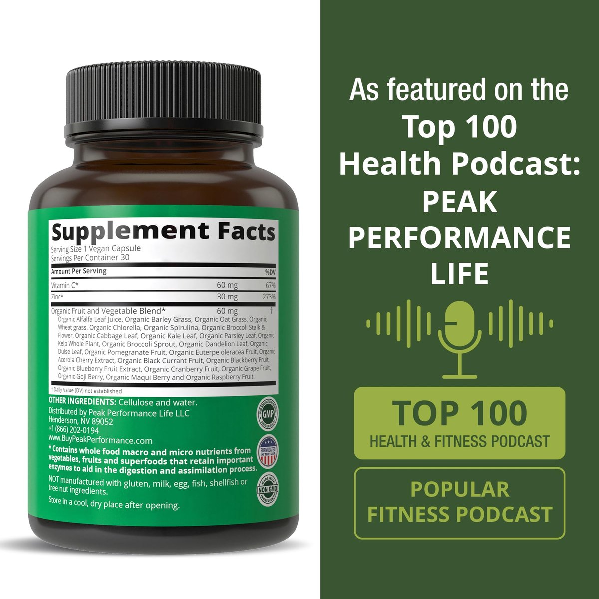 Vegan Zinc Supplement with Vitamin C + Whole Food Blend of 25 Vegetables and Fruits for Max Absorption. Zinc Supplements 30mg Capsules, Pills, Tablets, Vitamins for Adults Both Men and Women - görsel 4