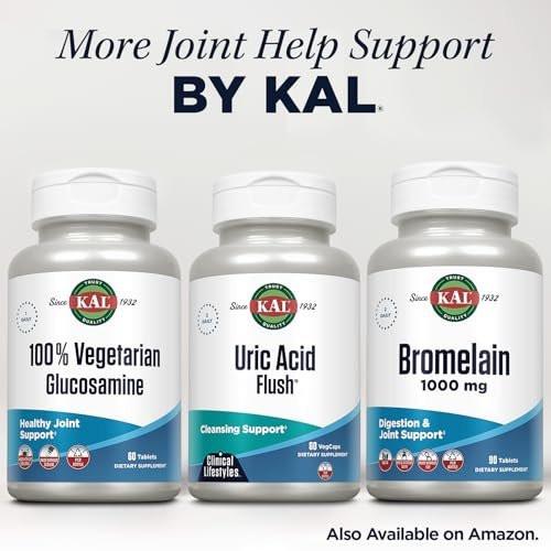 KAL Uric Acid Flush, Joint Health Supplement with Tart Cherry Extract, Celery Seed and Turmeric Extract, Joint Comfort and Mobility Support, Lab Verified, 60-Day Guarantee, 30 Servings, 60 VegCaps - görsel 2