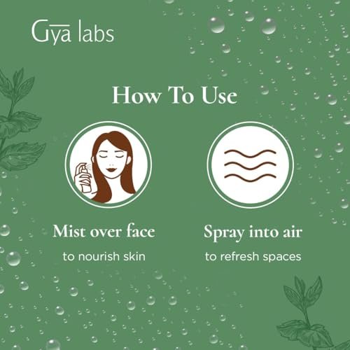 Gya Labs Peppermint Hydrosol - 3.4 Fl Oz - Hydrating Face & Body Mist for Skin Toner & Hair Refresher - As Pillow, Room & Linen Spray for Fresh Scent - görsel 7