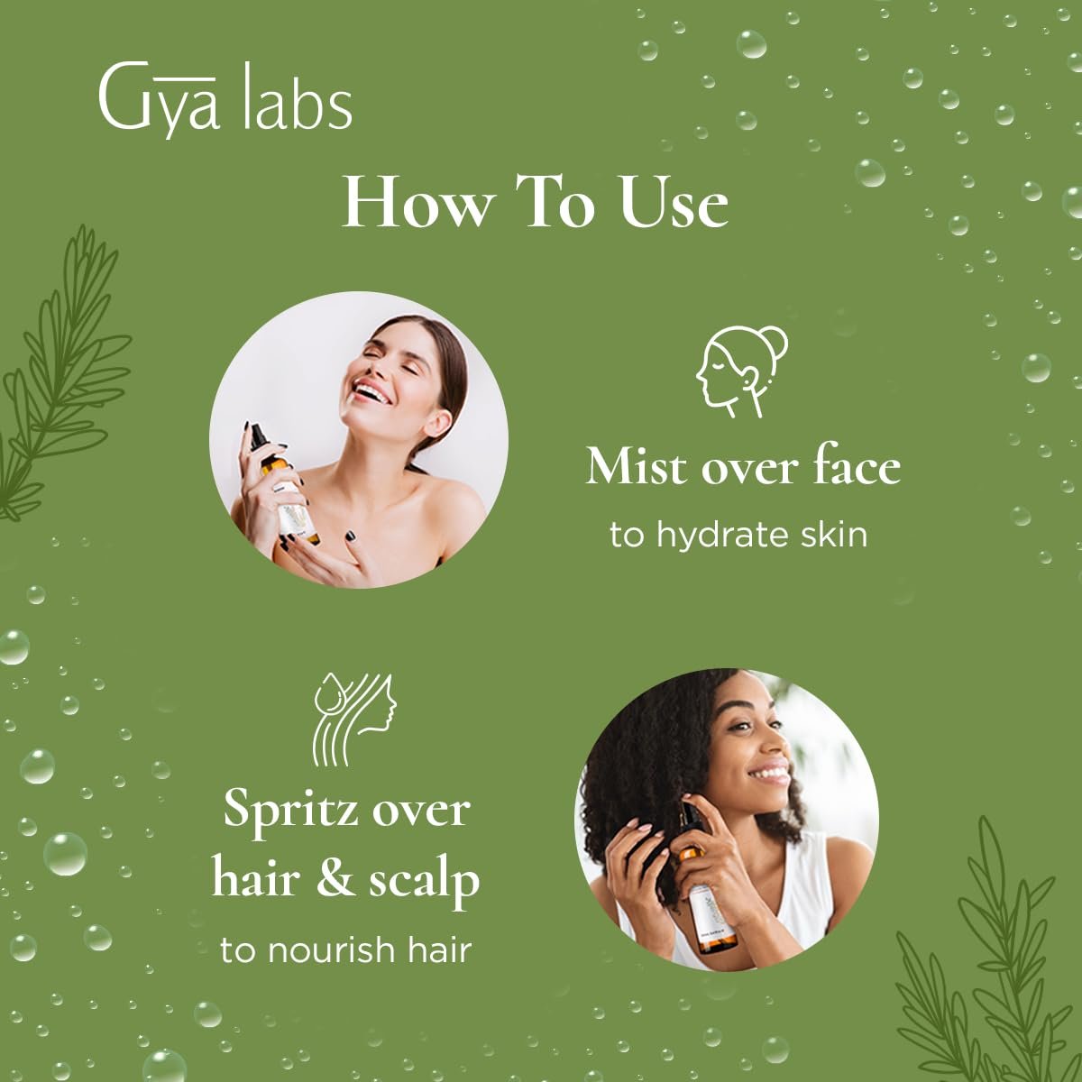 Gya Labs Rosemary Hydrosol - 3.4 Fl Oz - Hydrating Face & Body Mist for Skin Toner & Hair Refresher - As Pillow, Room & Linen Spray for Fresh Scent - görsel 8