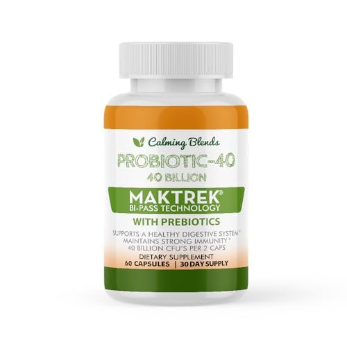 CALMING BLENDS Probiotic, 40 Billion CFU, Bi-Pass Delivery System for Maximum Effectiveness, Shelf Stable, 60 Vegetable Capsules - görsel 3