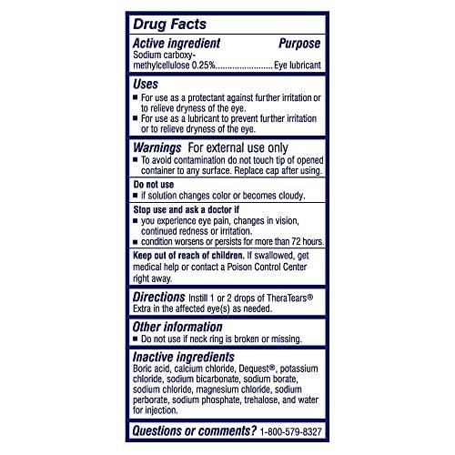 TheraTears Extra Dry Eye Therapy Lubricating Eye Drops for Dry Eyes, 0.5 fl oz Bottle, 2 Count (Pack of 1) - görsel 15