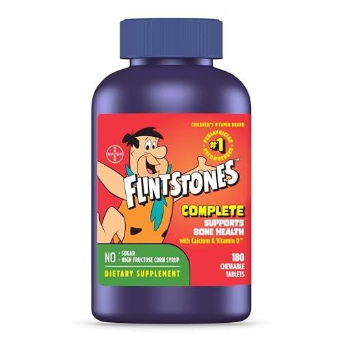 Flintstones Vitamins Chewable Kids Vitamins, Complete Multivitamin for Kids and Toddlers with Iron, Calcium, Vitamin C, Vitamin D & more, 180 Count (Pack of 1) (Packaging May Vary) - görsel 3