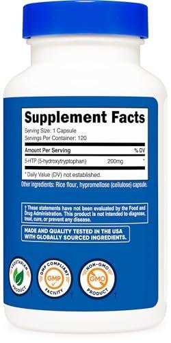 Nutricost 5-HTP 200mg, 120 Vegetarian Capsules (5-Hydroxytryptophan) - Non-GMO & Gluten Free - görsel 10