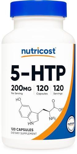 Nutricost 5-HTP 200mg, 120 Vegetarian Capsules (5-Hydroxytryptophan) - Non-GMO & Gluten Free - görsel 2