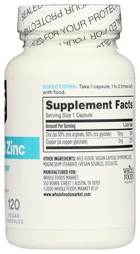 365 by Whole Foods Market, Chelated Zinc plus Copper, 120 Count