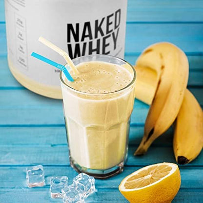 NAKED Vanilla Whey Protein 1Lb, Only 3 Ingredients, All Natural Grass Fed Whey Protein Powder + Vanilla + Coconut Sugar - NSF Certified, GMO-Free, Soy Free, Gluten Free. Aid Muscle Growth, 12 Servings