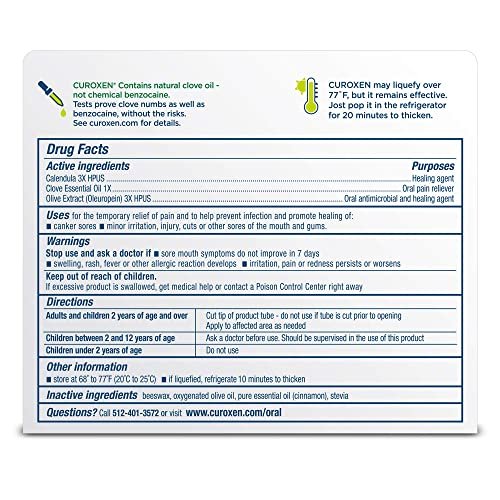 CUROXEN Mouth Sore Gel, Natural Relief for Inside Mouth Sores with Olive Oil, Calendula, and Clove – 0.42 oz - görsel 14