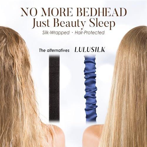 LULUSILK Mulberry Silk Sleep Eye Mask Blindfold with Elastic Strap Headband, Soft Eye Cover Eyeshade for Night Sleeping, Travel, Nap (Navy Blue) - görsel 12
