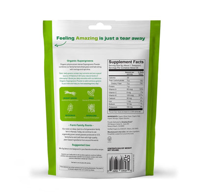 Amazing Grass Super Greens Booster: Greens Powder Smoothie Mix with Spirulina, Moringa, Wheat Grass & Kale Smoothie Booster, Chlorophyll Providing Greens, 30 Servings
