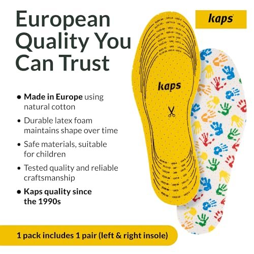 Kids Insoles Cut to Fit - Breathable Shoe Inserts for Children & Toddler, Prevent Blisters Keep Feet Fresh, Up to 23cm / 9 inch - Kaps Arieto - görsel 10