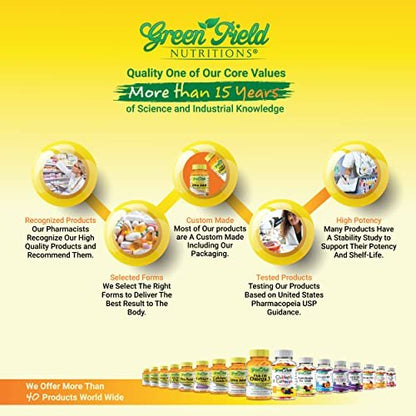 Greenfield Nutritions Halal Multivitamins for Women and Men - 60 Gelatin Free Multivitamin Tablets with 27+ Vitamin Minerals, A, B12, C, D3, Iron and Zinc - Supports Immunity, Bone and Overall Health