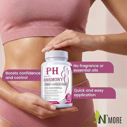 PURE PLANT HOME Boric Acid Suppositories Nature's Harmony 30 Count 600 mg 100% Pure Made in USA
