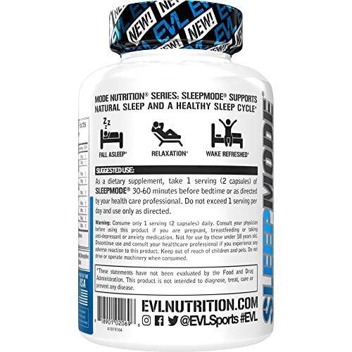 Evlution Nutrition Herbal Complex Sleep Supplements for Adults Gentle Sleep Support Adult Melatonin Pills with Valerian L-Tryptophan Lemon Balm and More - Restful Calm Capsules - 30 Servings - görsel 3