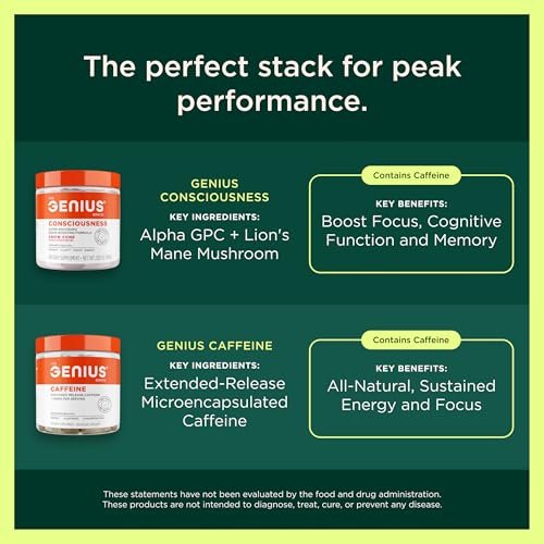 The Genius Brand Genius Mushrooms - Plant-Based Supplement for Immune, Focus & Energy Support - Lion's Mane, Cordyceps & Reishi - Organic & Non-GMO - 90 Veggie Capsules - görsel 4