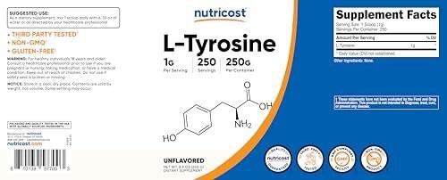 Nutricost L-Tyrosine Powder 250 Grams - Pure L-Tyrosine Powder 1000mg Per Serving - görsel 12
