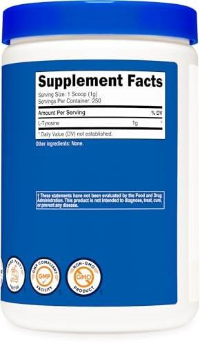 Nutricost L-Tyrosine Powder 250 Grams - Pure L-Tyrosine Powder 1000mg Per Serving - görsel 11