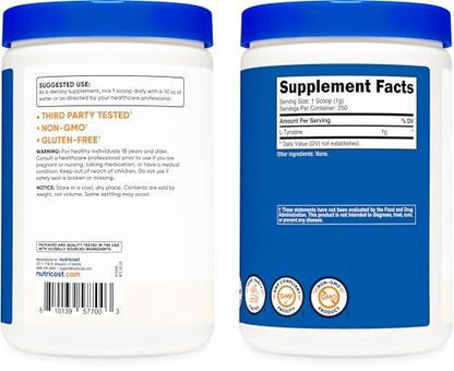 Nutricost L-Tyrosine Powder 250 Grams - Pure L-Tyrosine Powder 1000mg Per Serving