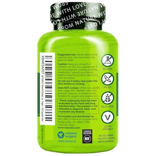 NATURELO Vitamin B Complex, 120 Capsules, Vegan, CoQ10, Methyl Folate, Biotin, Fruit & Veg Blend, Supports Energy and Healthy Stress Response, Super B Complex Vitamins for Women and Men - görsel 15