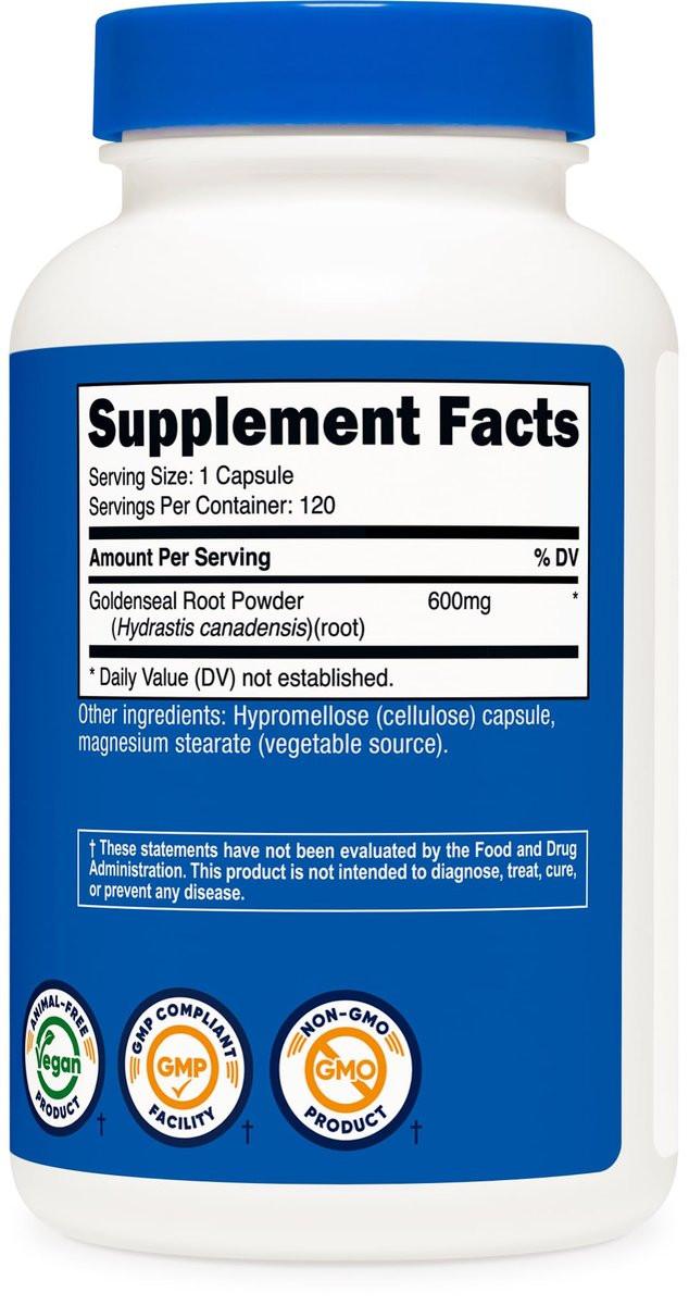 Nutricost Goldenseal Root 600mg, 120 Capsules - Non-GMO, Gluten Free, Vegetarian Capsules - görsel 10