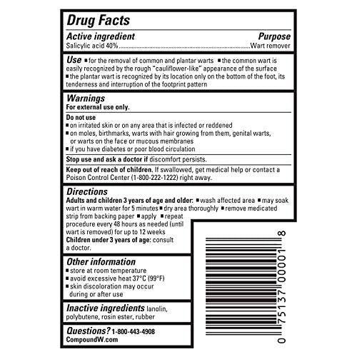 Compound W Wart Remover for Kids, Wart Removal Strips with Salicylic Acid, 10 Count, Pack of 2 - görsel 10
