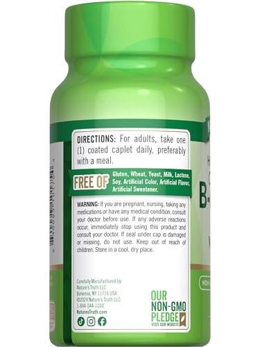 Nature's Truth Vitamin B Complex Plus Vitamin C | 100 Caplets | Vegan, Non-GMO & Gluten Free Supplement - görsel 1