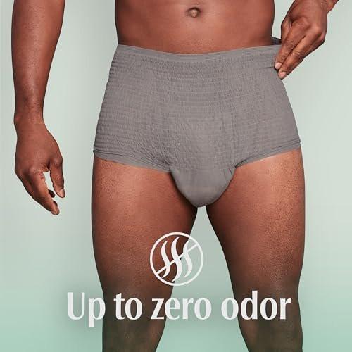 Depend Fresh Protection Adult Diapers, Incontinence Underwear for Men, Disposable, Maximum, Extra-Large, Grey, 15 Count - görsel 13