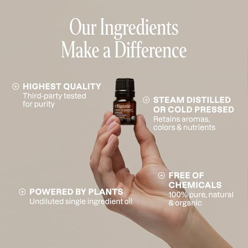 Cliganic Organic Aromatherapy Essential Oils Gift Set (Top 8 - The Iconics), 100% Pure - Peppermint, Lavender, Eucalyptus, Tea Tree, Lemongrass, Rosemary, Frankincense & Orange - görsel 5
