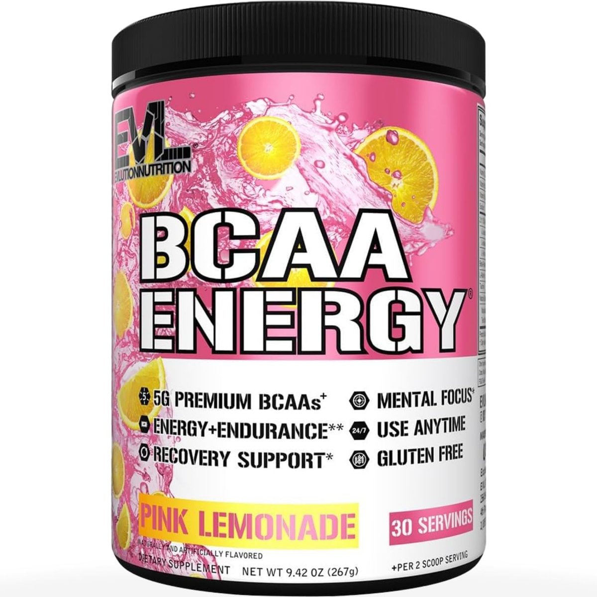 Evlution EVL BCAAs Amino Acids Powder - BCAA Energy Pre Workout Powder for Muscle Recovery Lean Growth and Endurance - Rehydrating Post Workout Recovery Drink with Natural Caffeine - Pink Lemonade - görsel 5